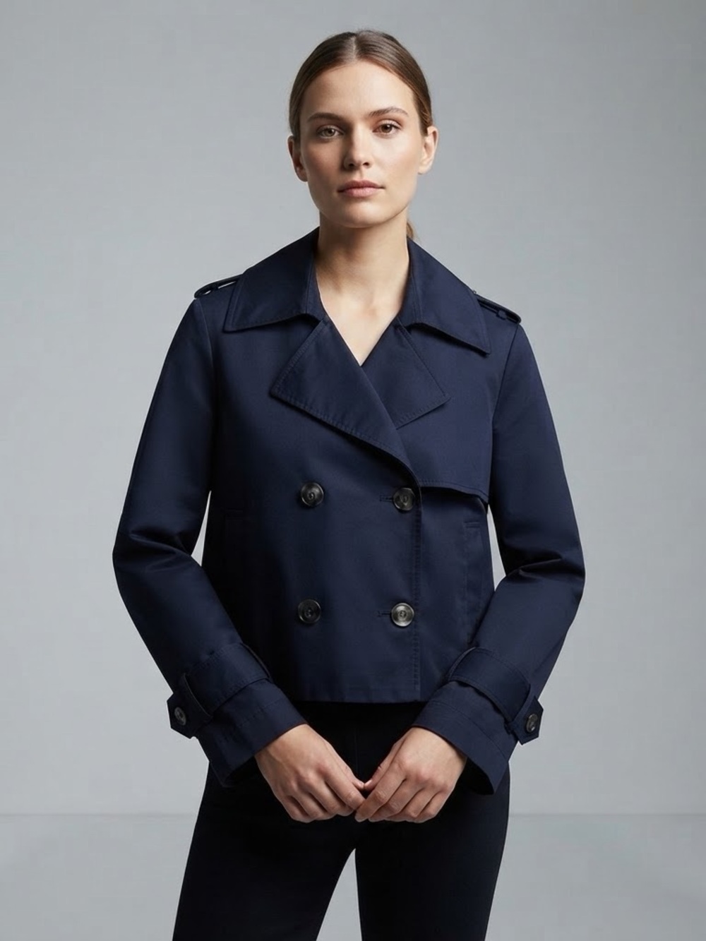 NWT BAGATELLE COLLECTION New York Cropped Navy Peacoat